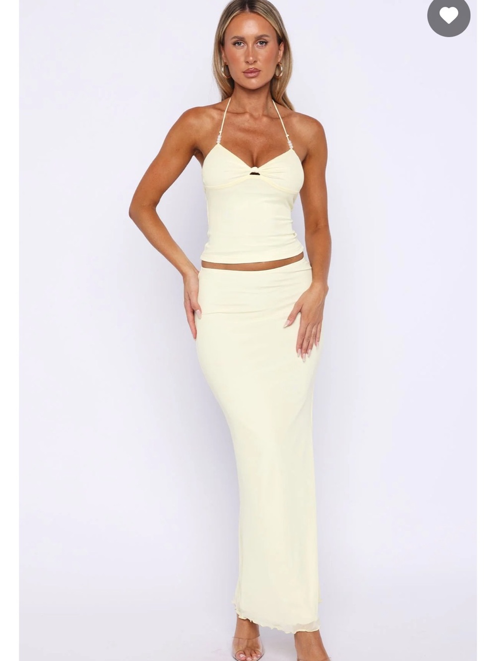White Fox Boutique lemon squeeze maxi skirt